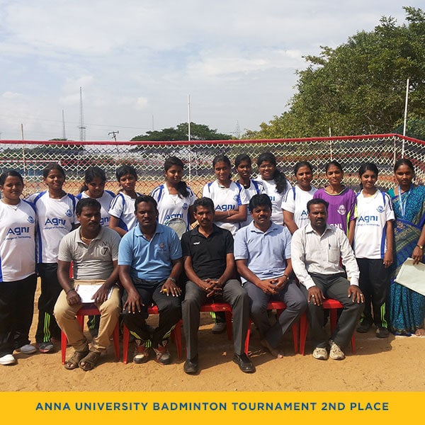 Anna University Zone-3 Ball Badminton Tournament Second Place