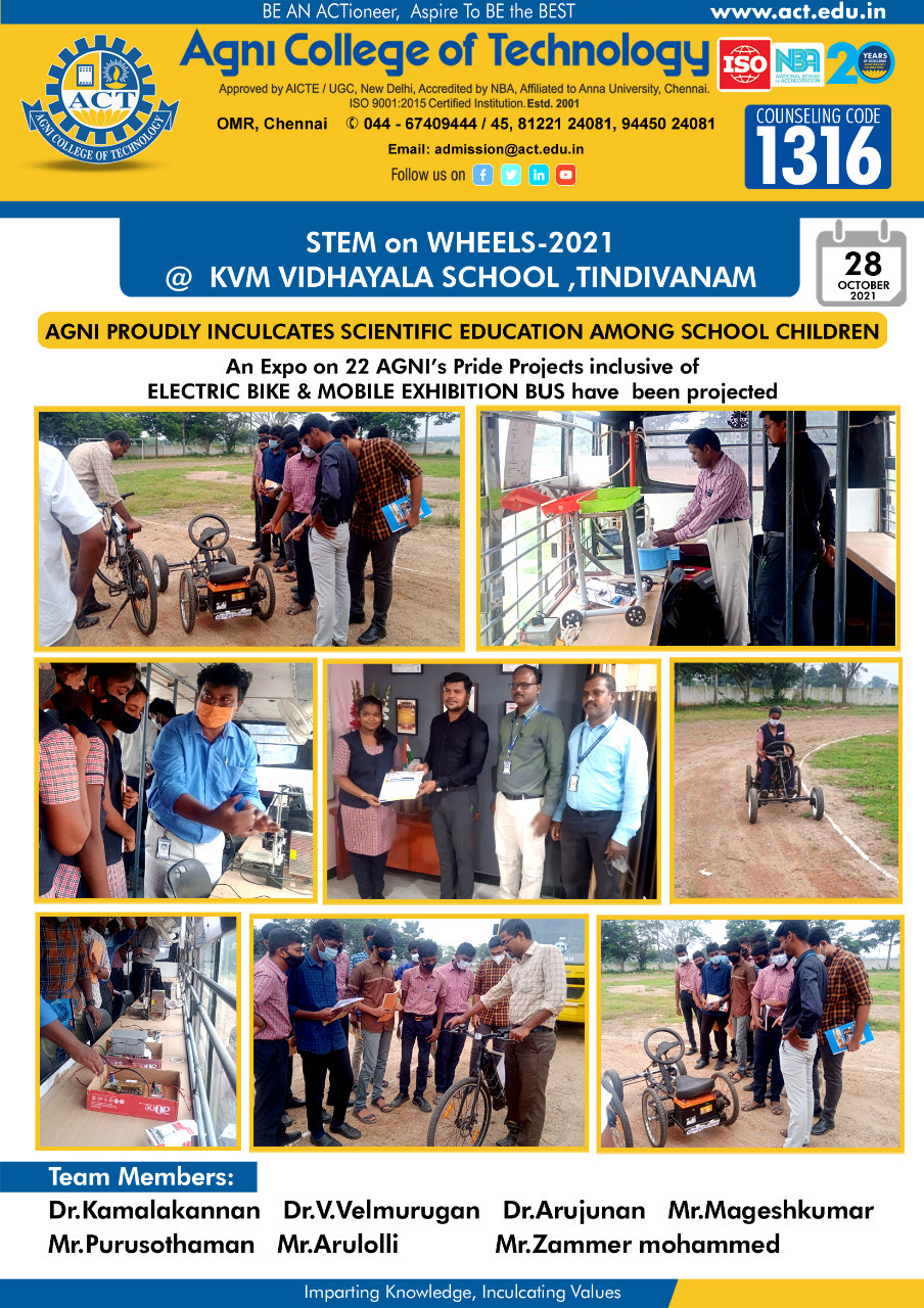 STEM on WHEELS @ kvm vidhayala school, Tindivanam