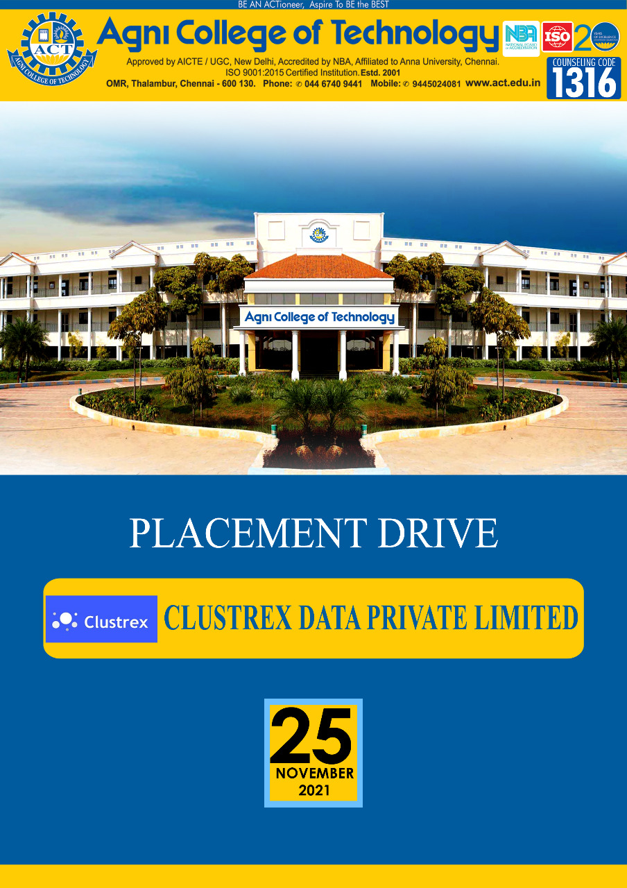 Placement Drive@CLUSTREX DATA PVT LTD