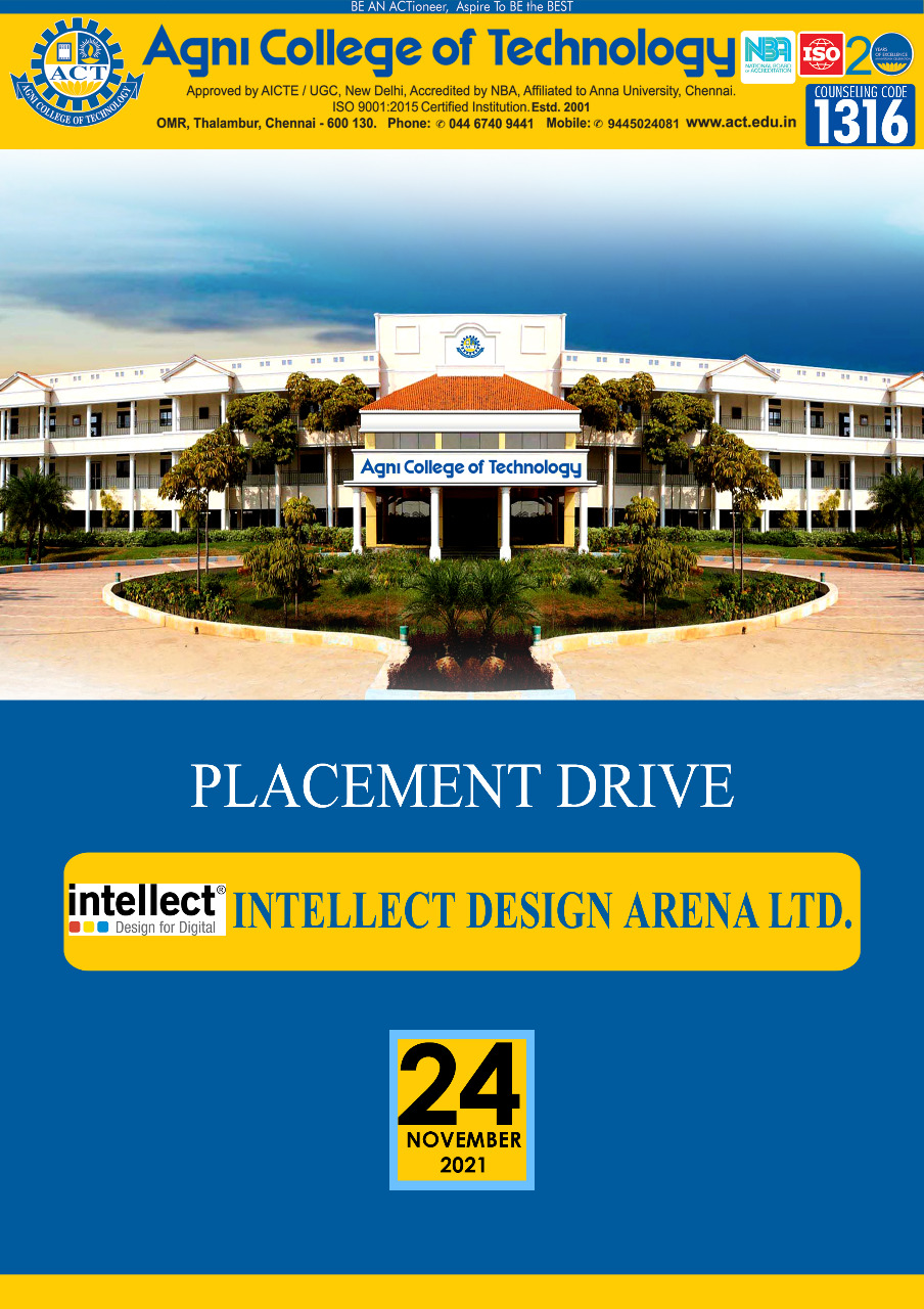 Placement Drive@INTELLECT DESIGN ARENA LTD