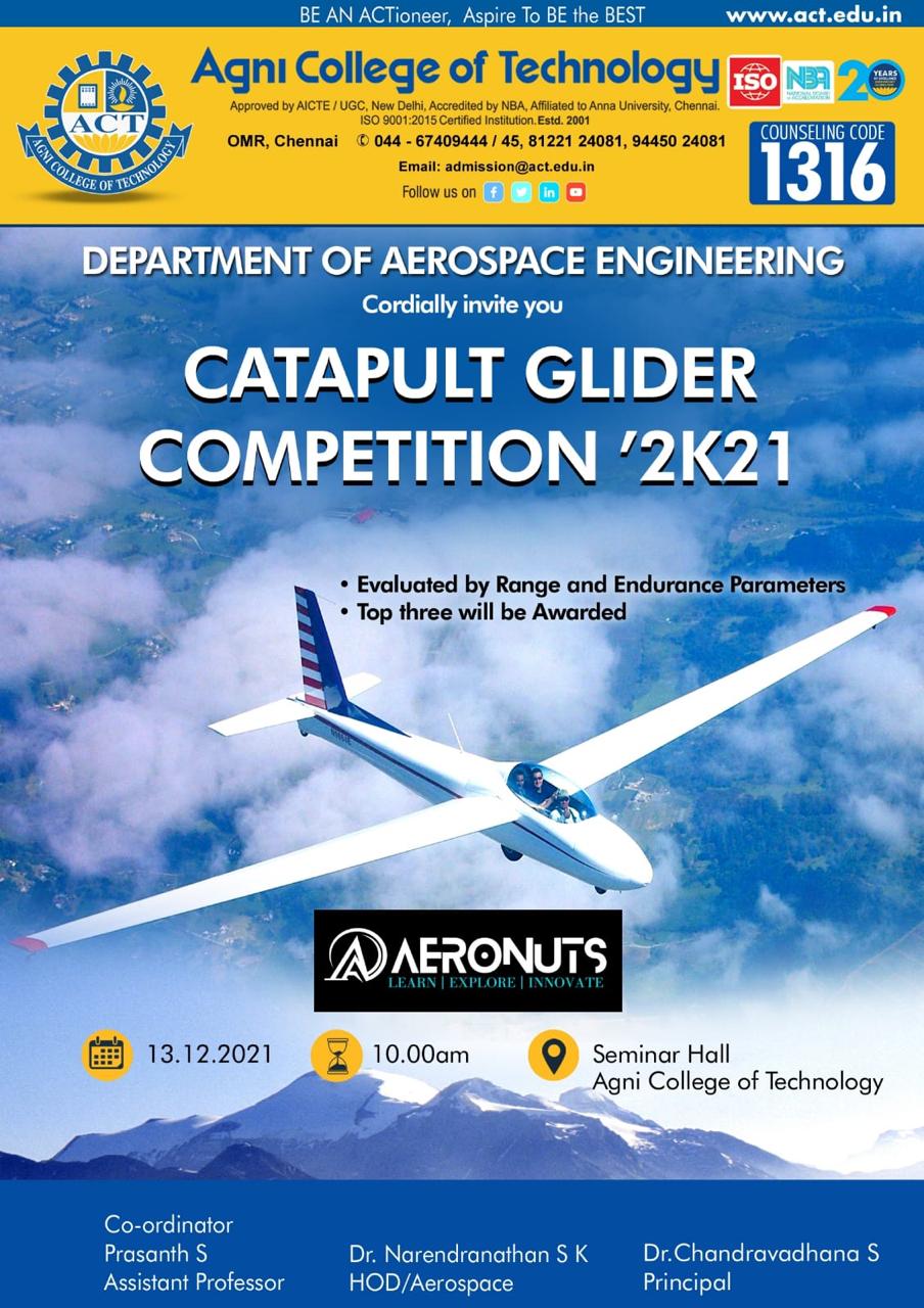 Catapult Glider Competition ‘ 2K21@ Department of Aerospace Engineering