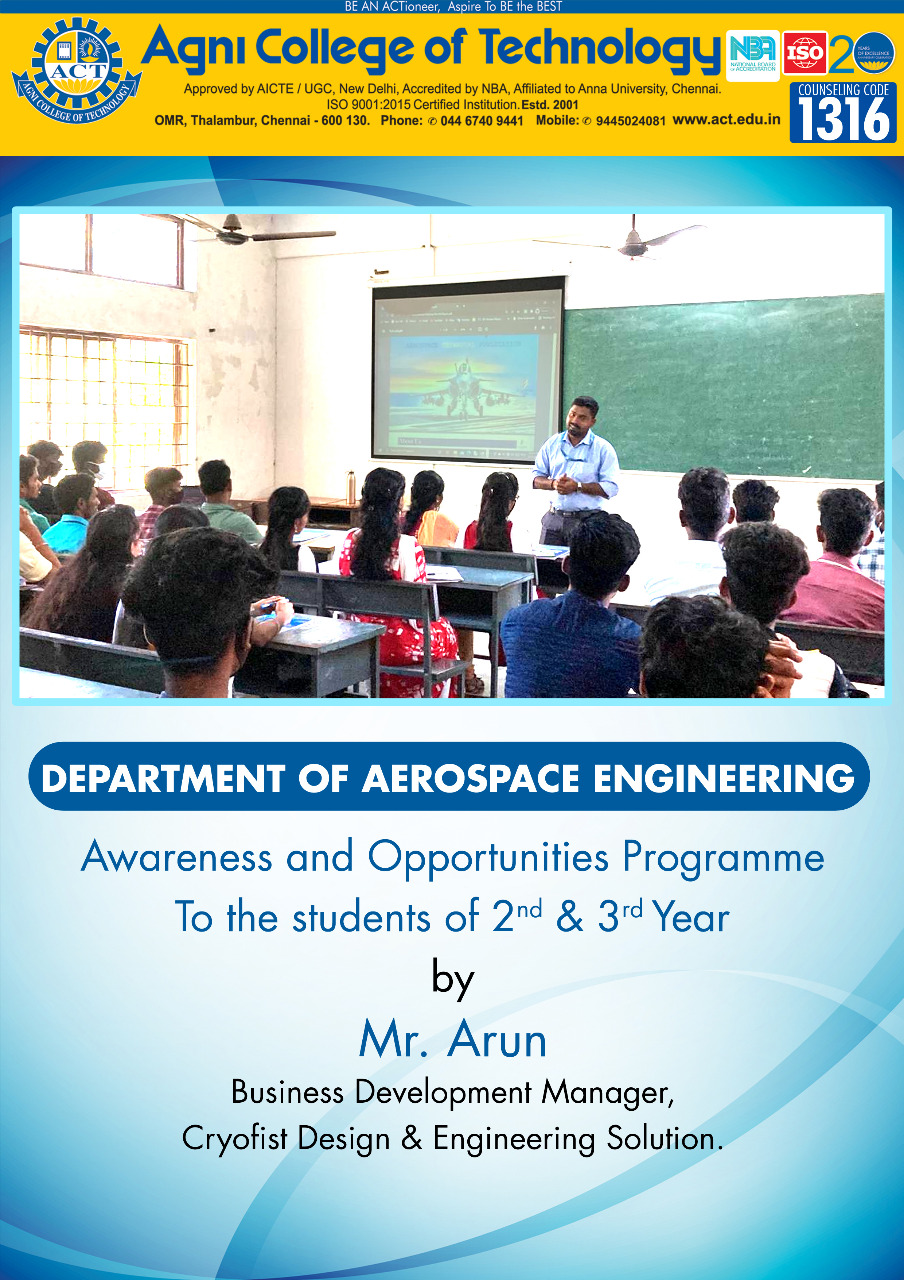 Awareness and Opportunity Programme @Aerospace Engineering Department