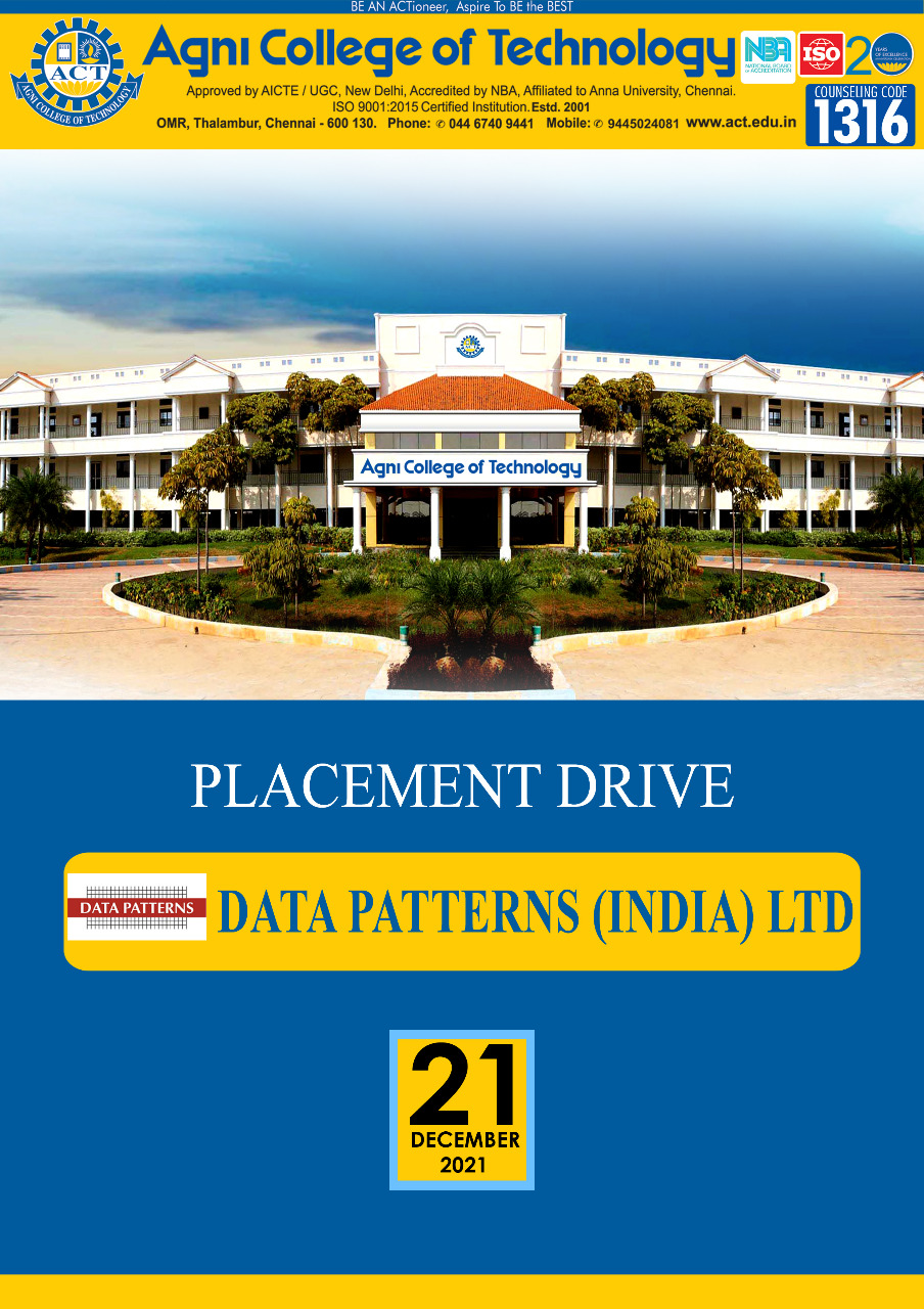 Placement Drive @ Data Patterns India Pvt Ltd