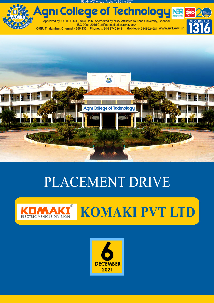 Placement Drive@ KOMAKI PVT LTD