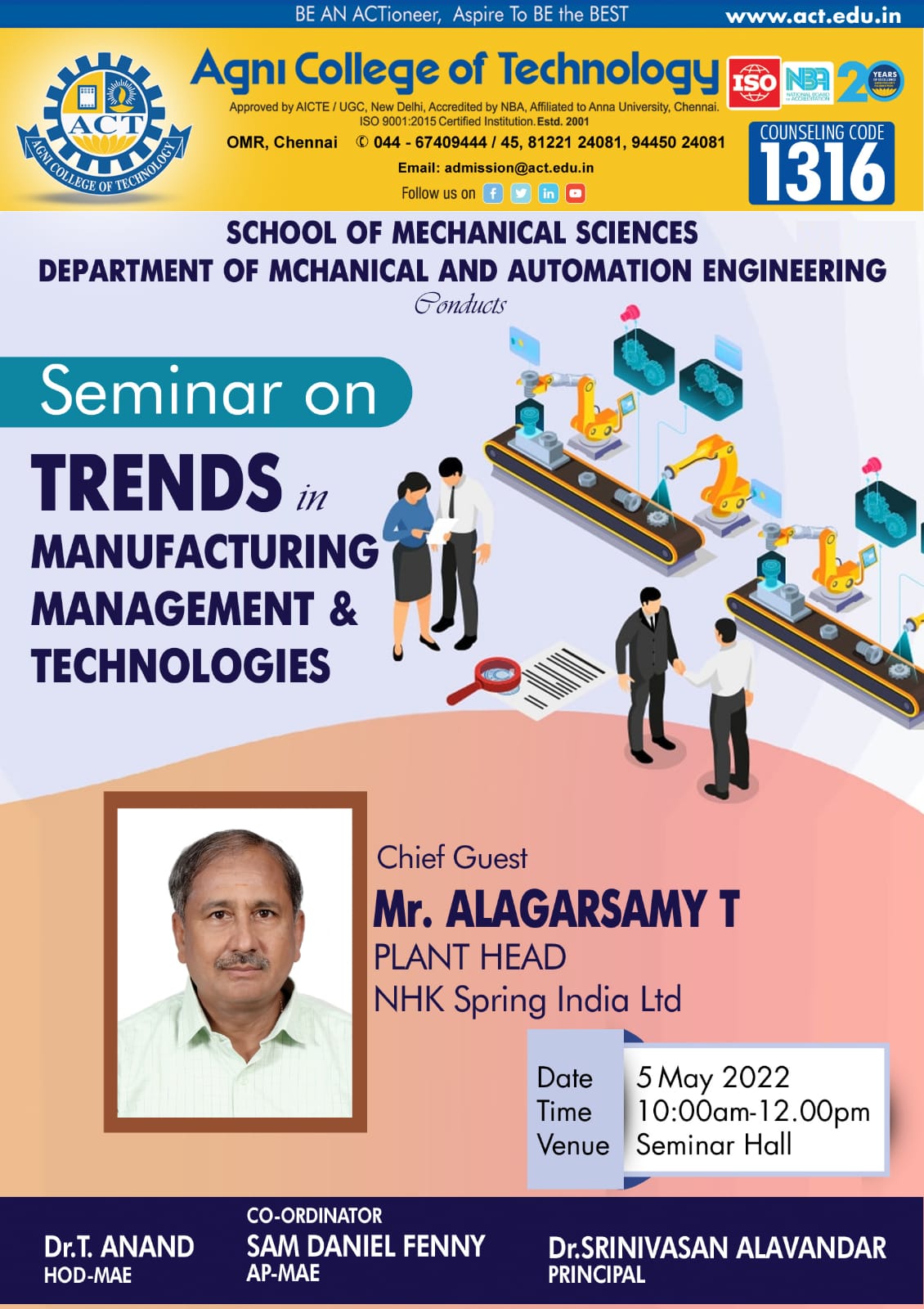 Seminar on trends in manufacturing management and technologies