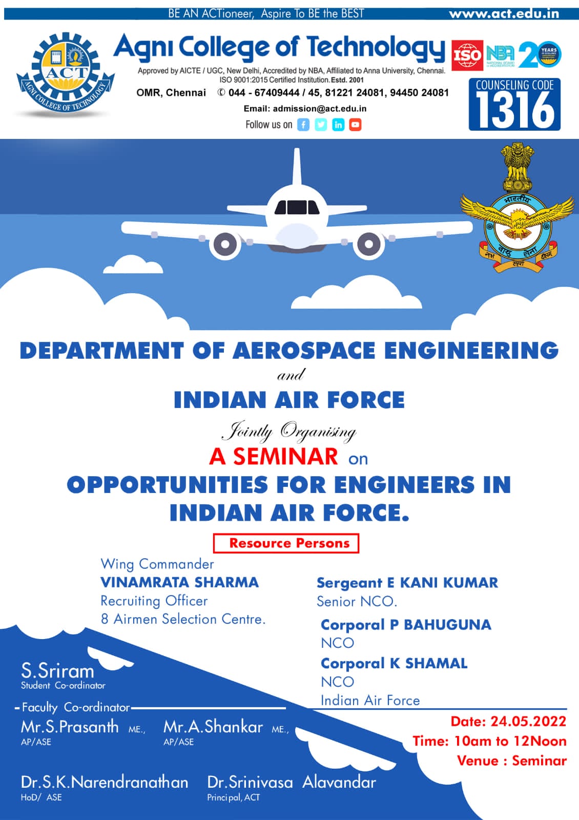 Seminar on Opportunity for engineers in Indian Air Force