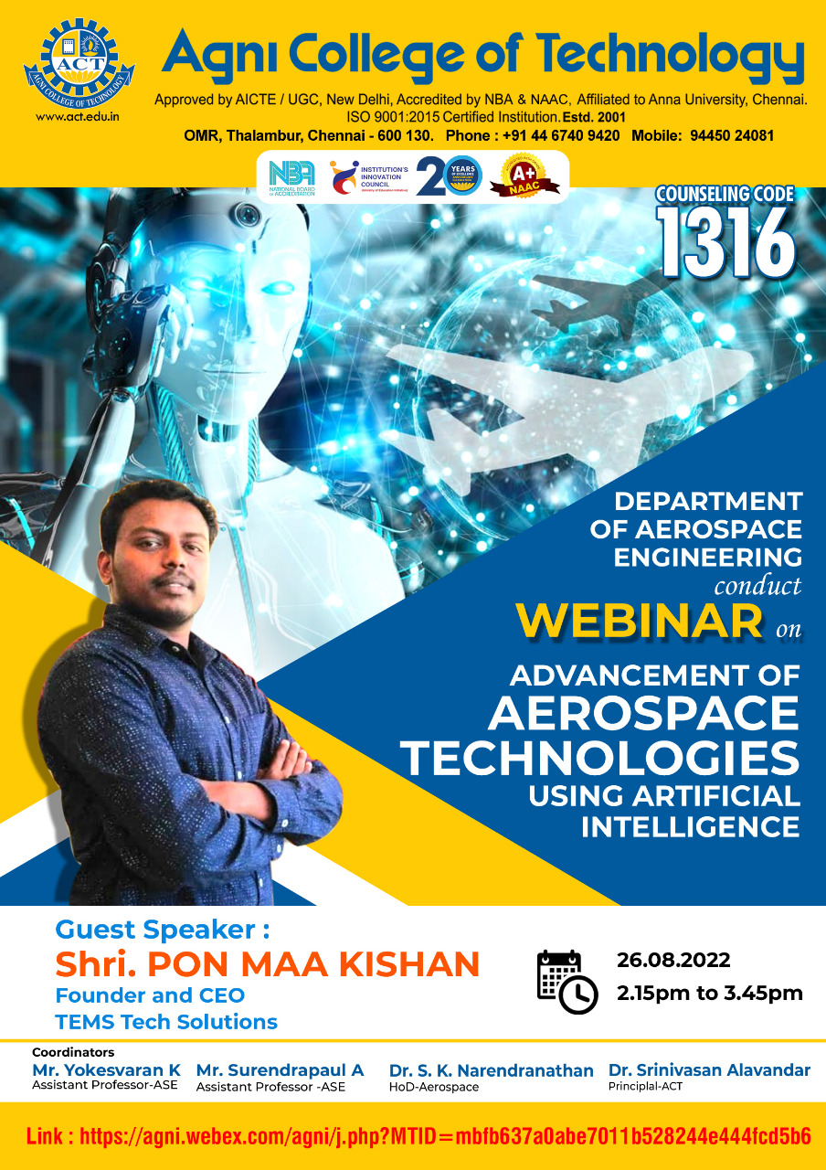 Webinar on Advancement Aerospace Technologies using AI