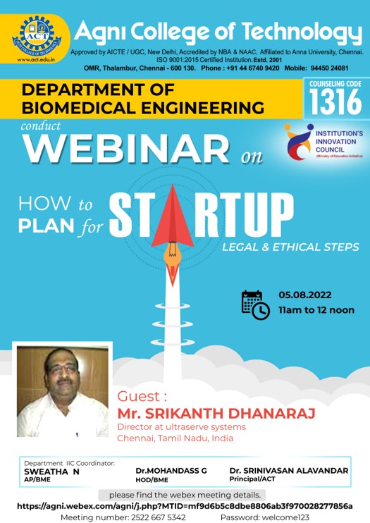 Webinar on How to Plan for a Startup Legal & Ethical Steps