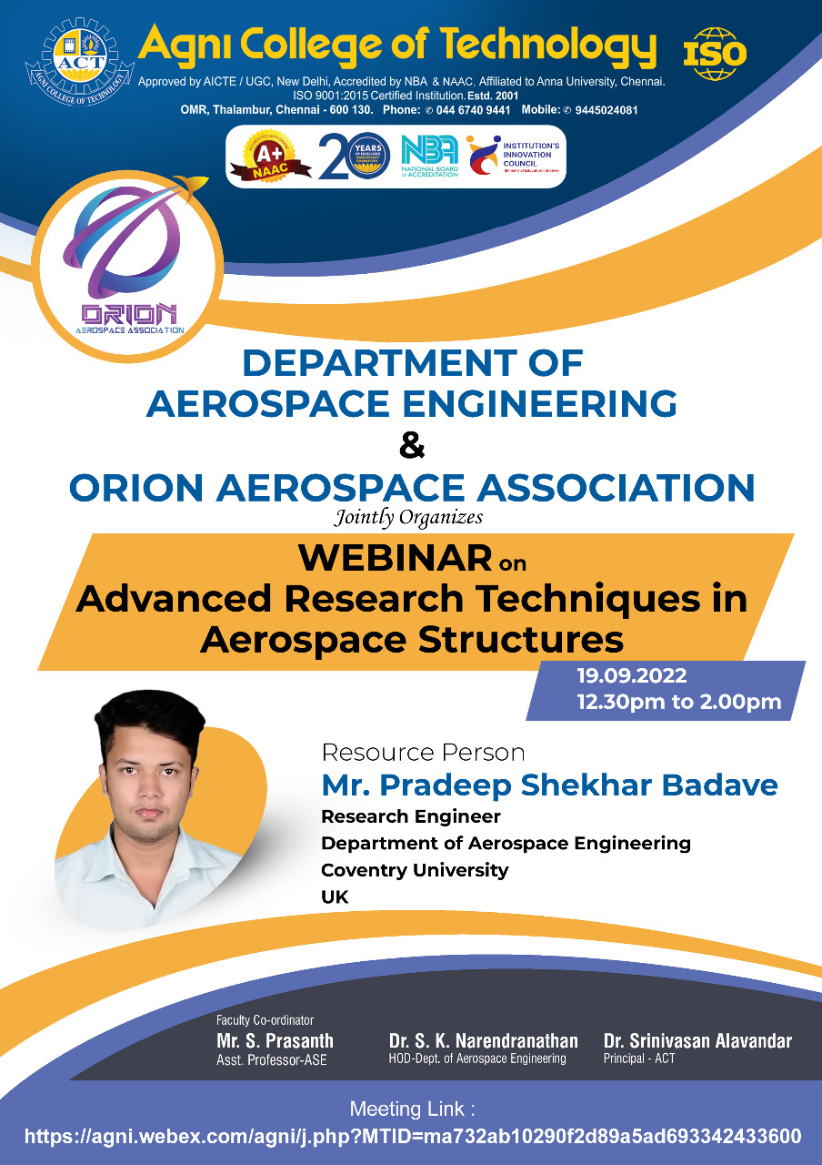 WEBINAR on Advanced Research Techniques in Aerospace Structures