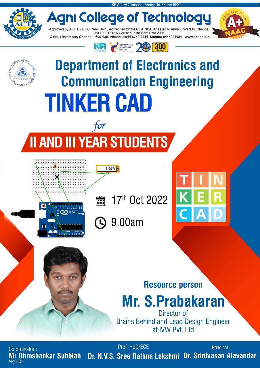 TINKER CAD for II and III Year Students