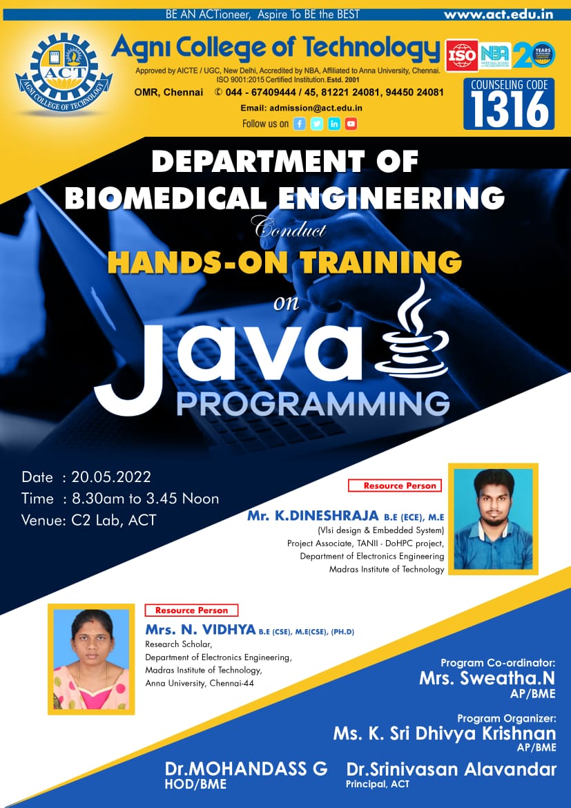 Workshop On Java Programming Agni College