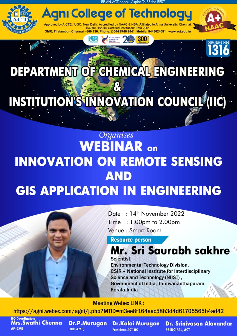 Webinar on Innovation on Remote Sensing & GIS Application in Engineering