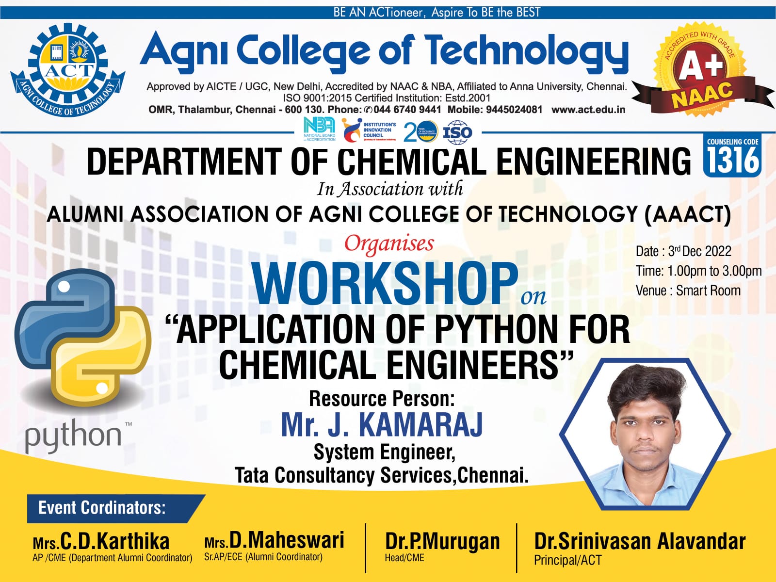 Workshop on Application of Python for Chemical Engineers