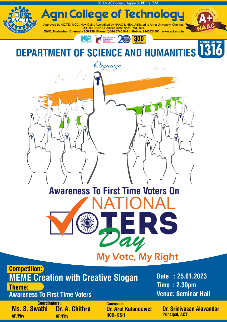 Awareness to First Time Voters on National Voters Day