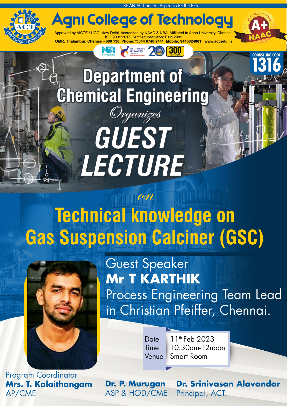 Guest Lecture on Technical Knowledge on Gas Suspension Calciner (GSC)