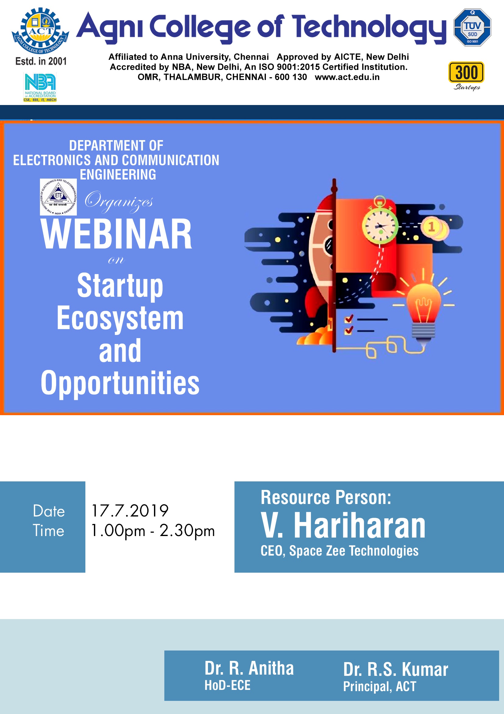 Webinar on Startup Ecosystem and Opportunities