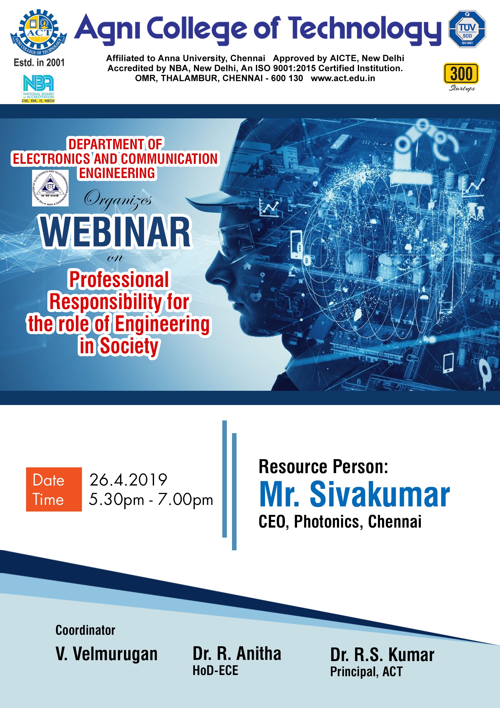 Webinar on Professional Responsibility for the Role of Engineering in Society