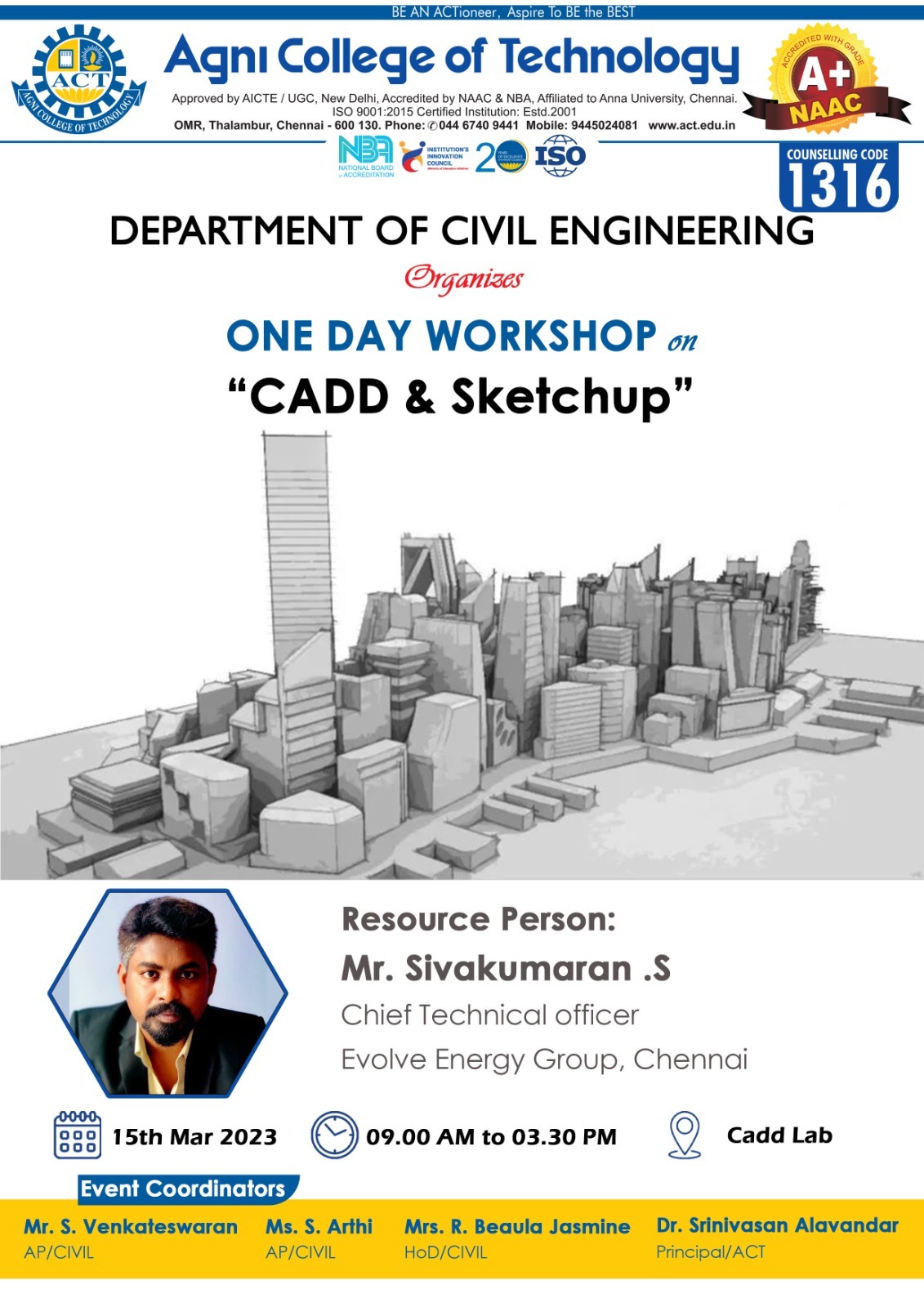 One day workshop on Cadd & Sketchup