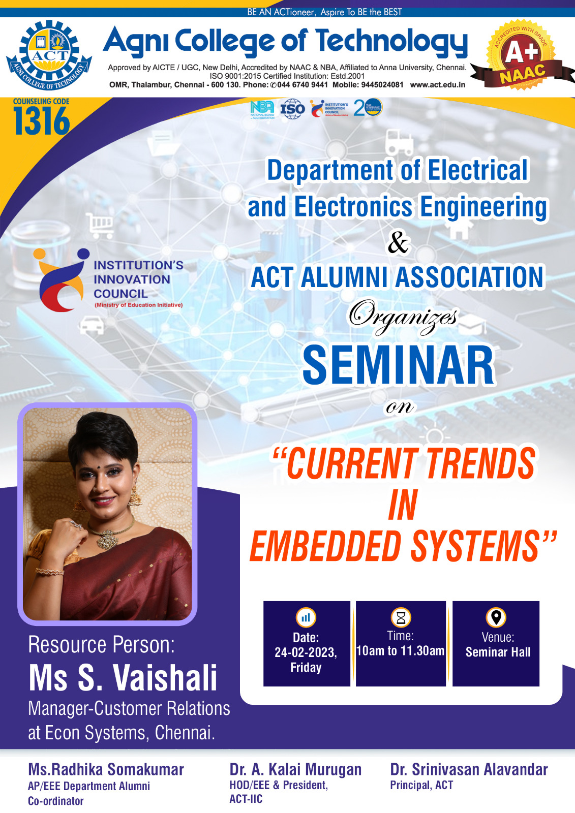Seminar on “Current Trends in Embedded Systems”