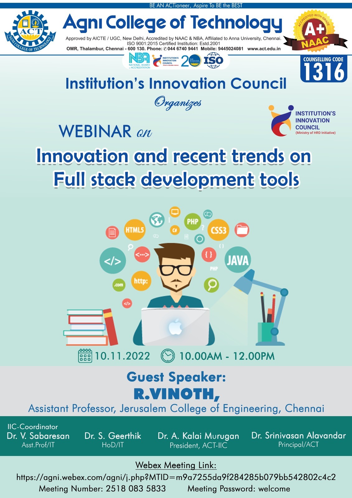 Webinar on Innovation and Recent Trends on Full stack development tools