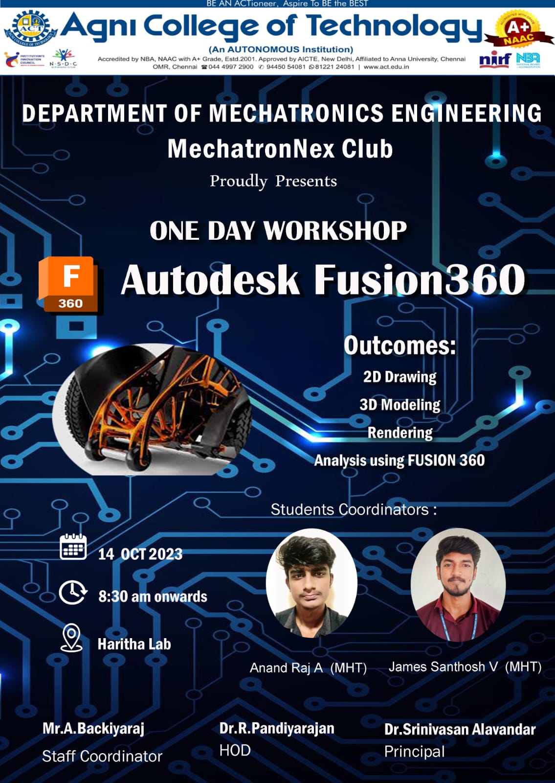 One Day Workshop on Autodesk Fusion360