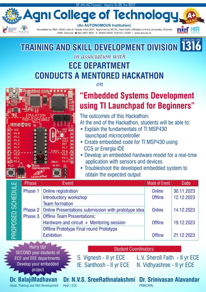 A Mentored Hackathon on Embedded Systems Development using TI Launchpad ...