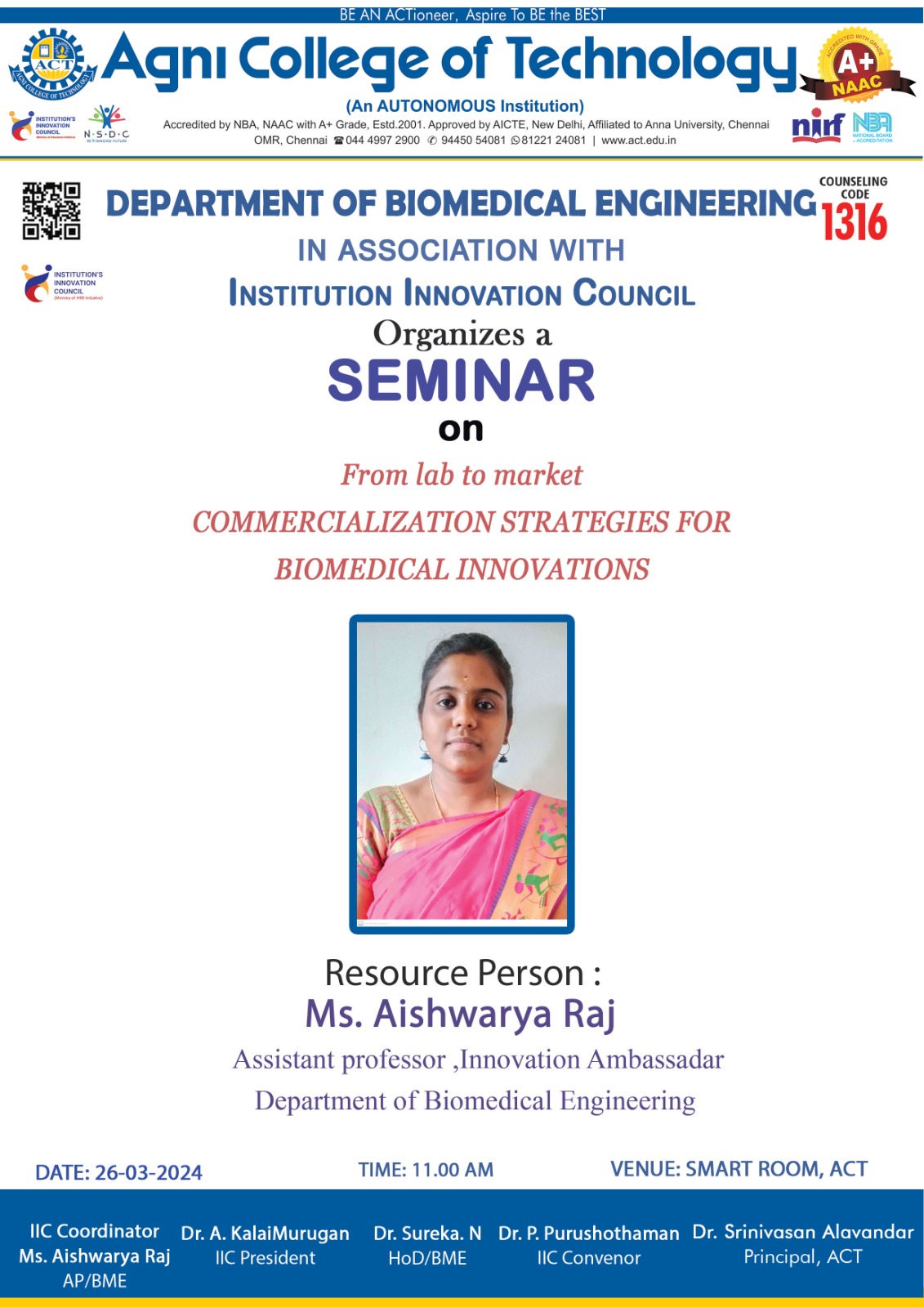 Seminar on from Lab to Market Commercialization Strategies for Biomedical Innovators