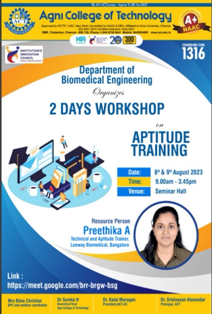 Two Days Workshop on Aptitude Training