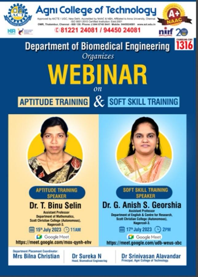 Webinar on Aptitude Training & Soft Skill Training - Agni College