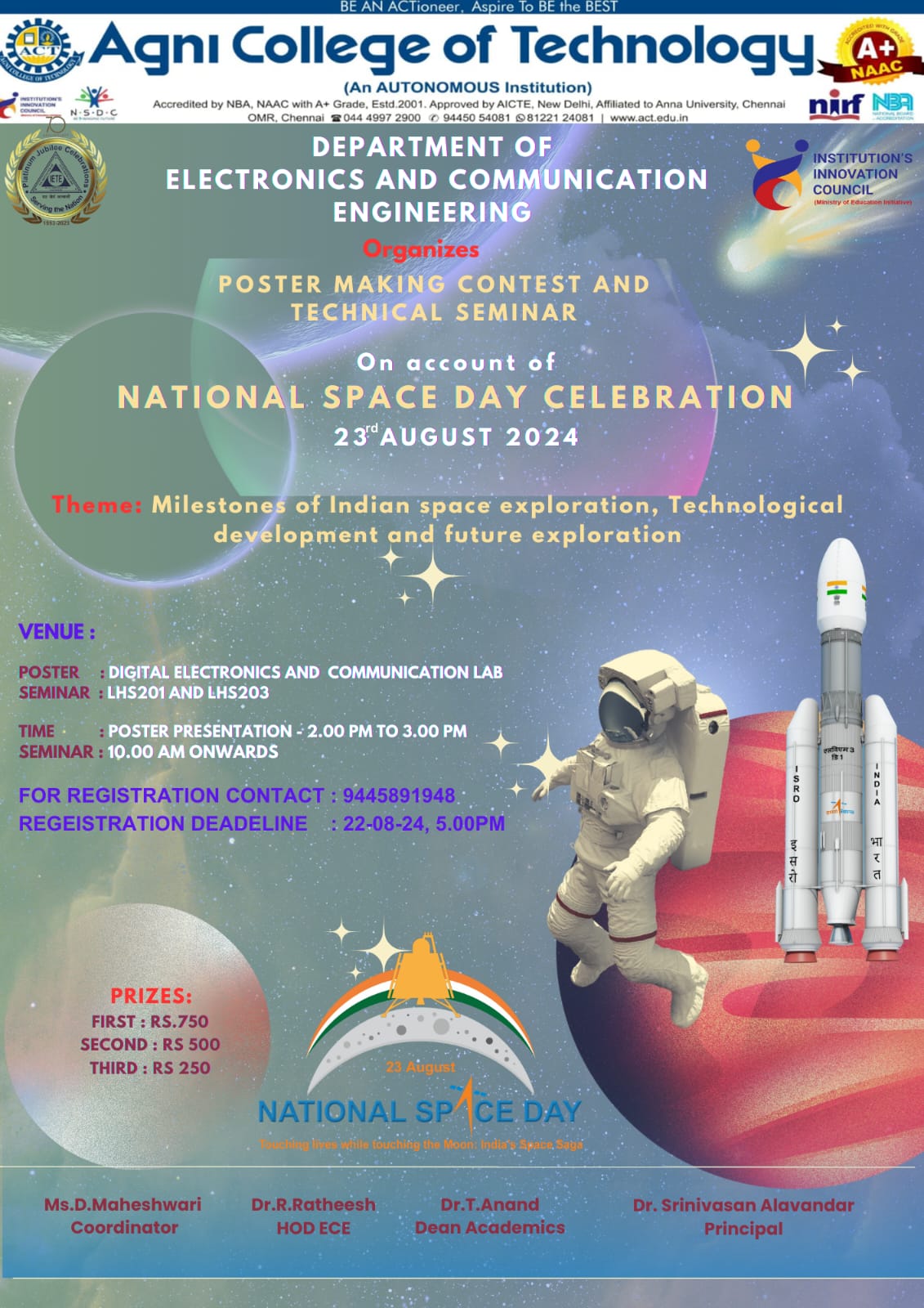 Poster Making Contest and Technical Seminar on National Space Day