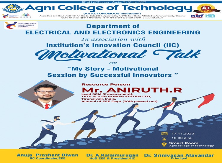 Motivation Talk on My Story – Motivational Session by Successful Innovators