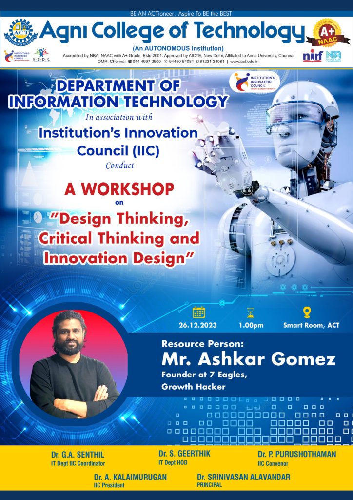 Workshop on Design, Thinking, Critical Thinking and Innovation Design ...