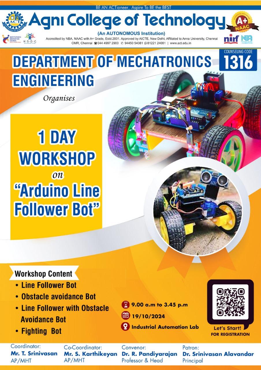 1 Day workshop on Arduino Line Follower Bot