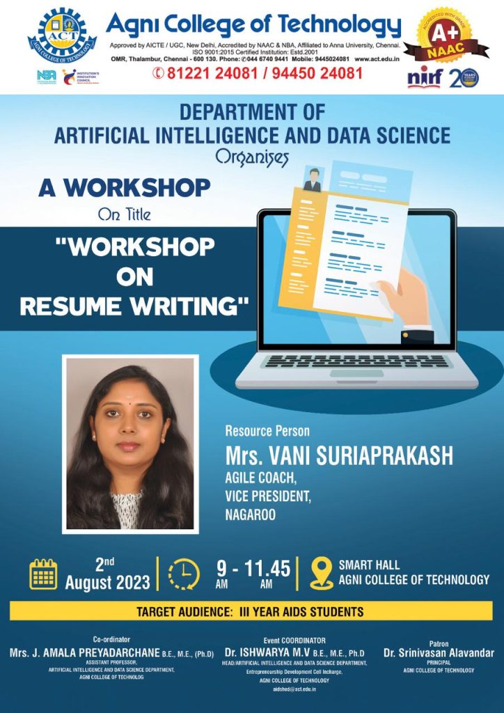 1. Workshop on Resume Writing-2-08-23