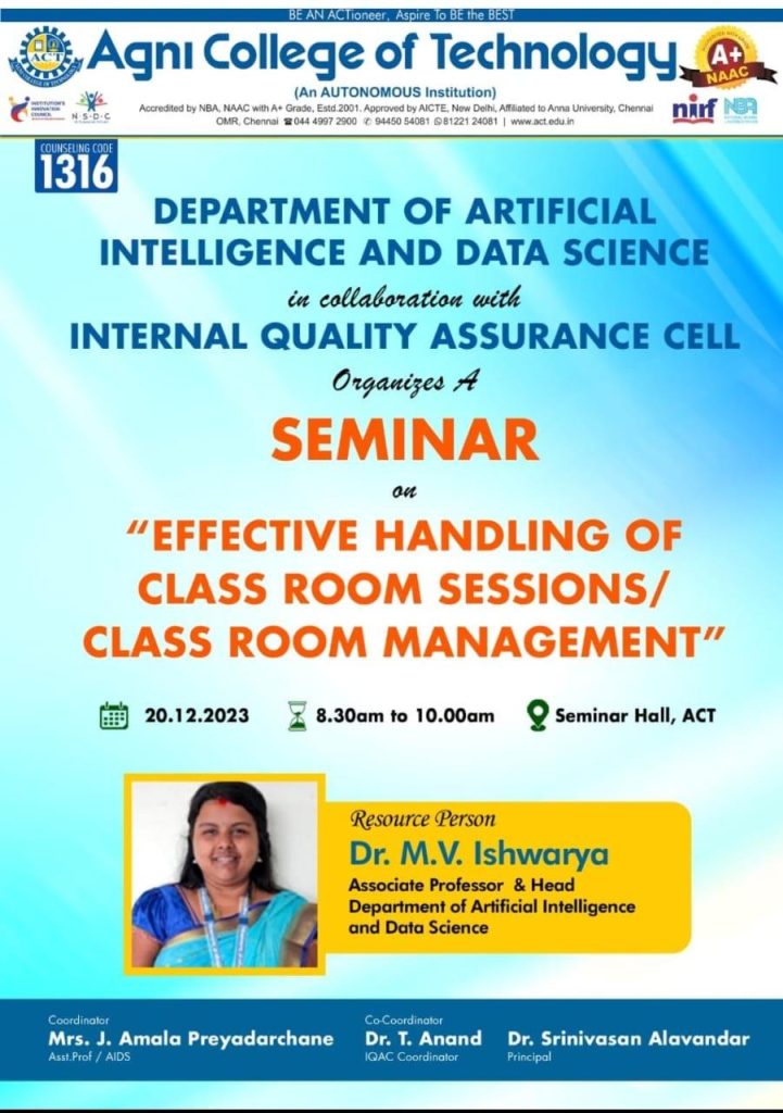 11. Seminar on Effective Handling of Class Room Sessions_Class Room Management-20-12-23