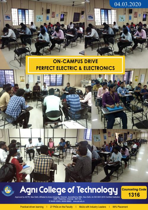 ON-CAMPUS DRIVE PERFECT ELECTRIC & ELECTRONICS