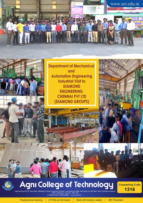 Dept of Mechanical & Automation Engineering – Industrial Visit on 08-02-2020