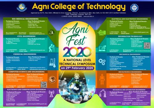 Agni Fest 2020 – A National Level Technical Symposium on 29th Feb, 2020