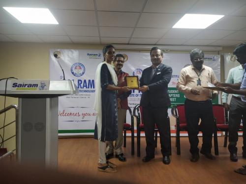 Dept of ECE : Best Student Award from IEI Studentsâ€™ Chapter, Kanchipuram Local Centre 2019-20