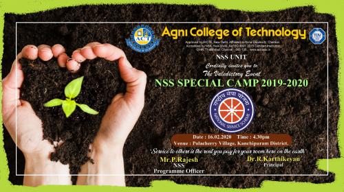 NSS Special Camp to be held on 16th February 2020 at Polacherry Village