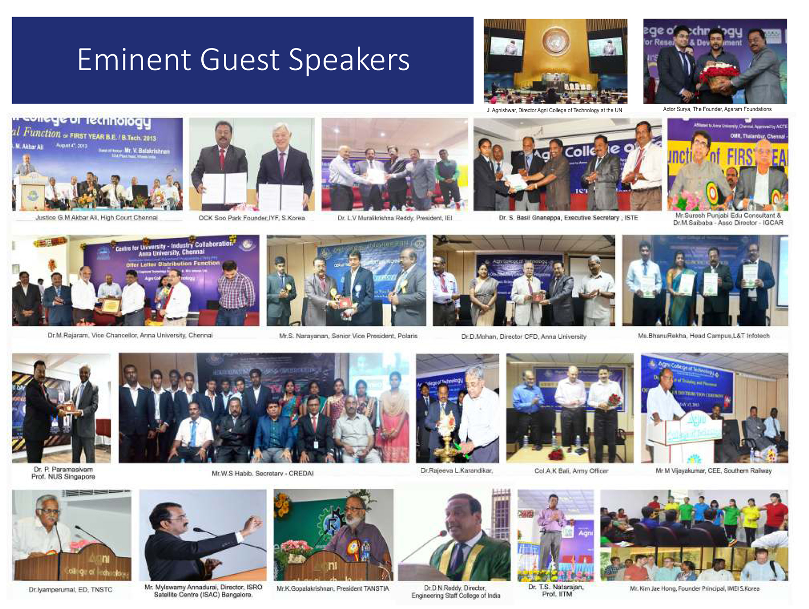 Eminent Guest Speakers