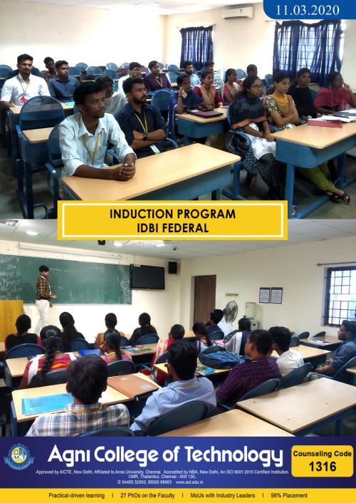 Induction Program IDBI Federal on 11-03-2020