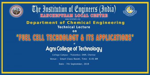 Dept of Chemical Engg : Technical Lecture on Fuel Cell Technology & its Applications