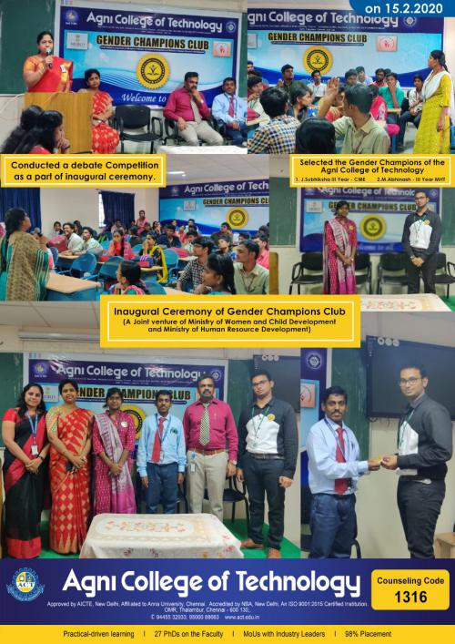 ACT : Inaugural Ceremony of Gender Champion Club