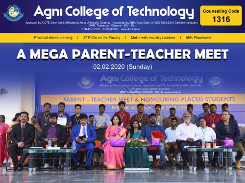 A Mega Parent – Teacher Meet & Honouring Placed Students 2019-20